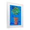 Stupell Industries Potted Lemons Vivid Blue Framed Print Under Glass, design by Susan Lugar